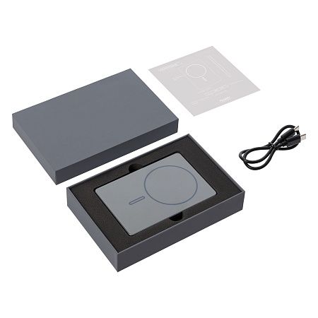 Внешний аккумулятор Оникс PD (Onyx PD) 5000mAh с функцией беспроводной зарядки 15W, серый