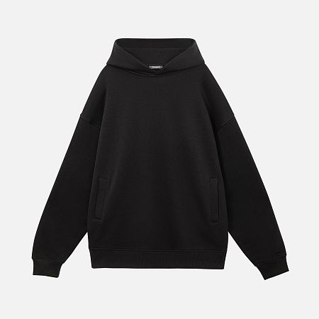 Худи оверсайз унисекс Фьюжн (Fusion), черный, размер XS/S