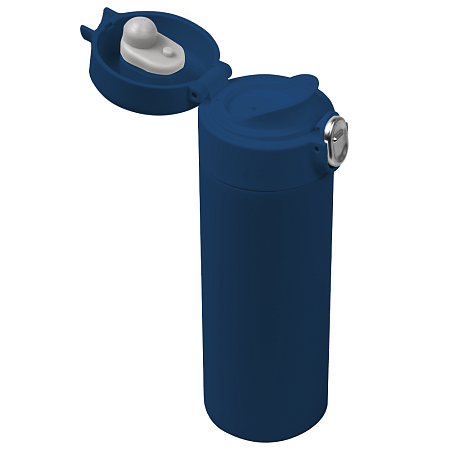 Термобутылка (термос) Kyoto вакуумная, стальная, 440 мл, матовая, темно-синяя