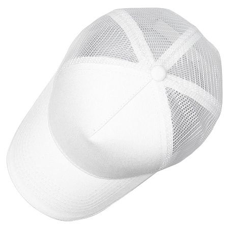 Кепка 5-панельная  Shefild  250 с сеткой, c белым сендвичем, белая
