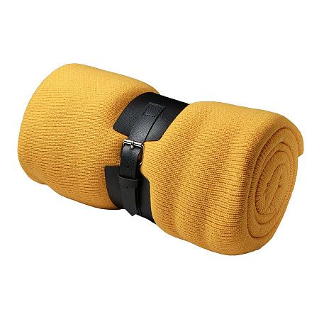 Плед  "Belt"; жёлтый; 130 х 180 см; 100% акрил, с поясом