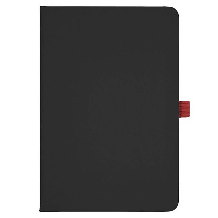 Блокнот Forest  Alfa Polo  Soft А5, недатированный, в твердой обложке, с красной резинкой и петлей для ручки, черный