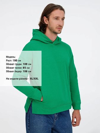 Худи оверсайз унисекс Tolla, зеленое, размер XL/2XL