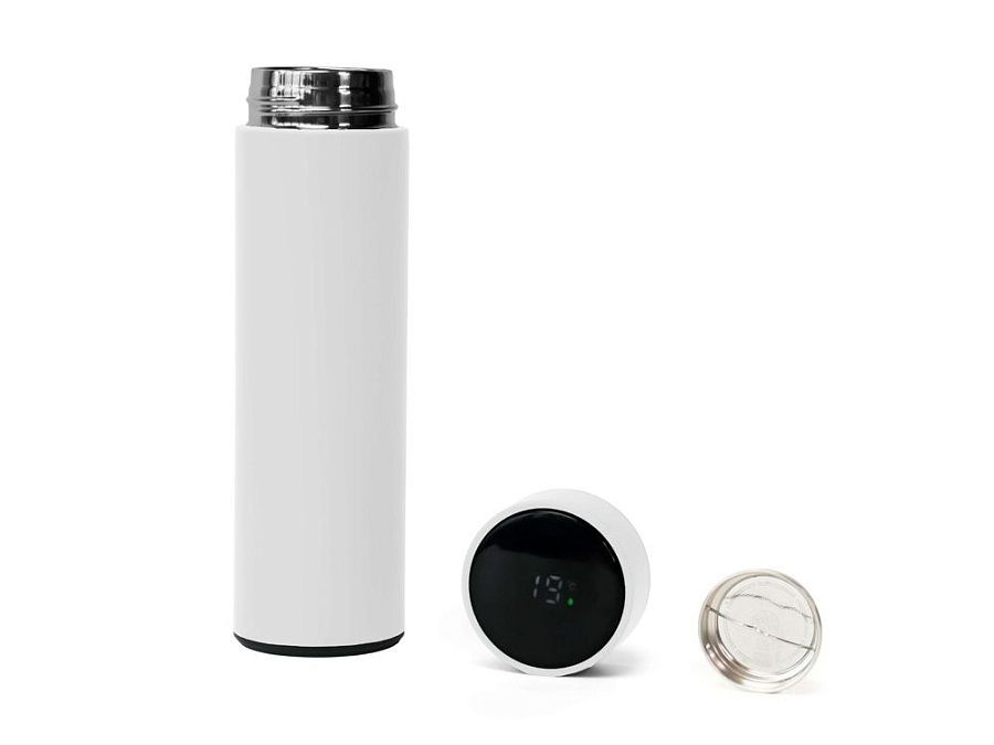 Термос FAMILY MARK LED, индикатор, soft touch