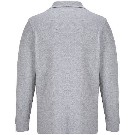 Рубашка поло унисекс с длинным рукавом Pacific LSL, серый меланж, размер 4XL