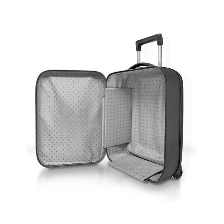 Чемодан складной Rollink Vega II 55x40x20 см, 2 колеса, серо-синий