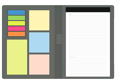 Блокнот А5 Tasmania Print Sample Fly Emirates,  в твердой обложке со стикерами в линейку, серый