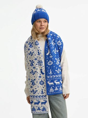 Шапка Holidale, синяя с молочным