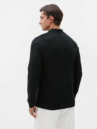 Рубашка поло мужская с длинным рукавом Perfect LSL Men, черная, размер S