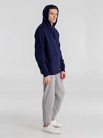 Толстовка с капюшоном унисекс King, темно-синяя, размер S