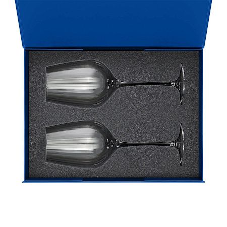 Подарочный набор 2 бокала для вина Бланш (Blanche) в синей коробке