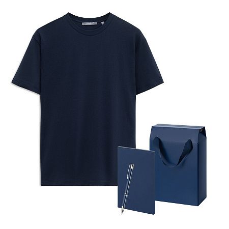 Набор с одеждой Крис (Kris) (футболка, блокнот, ручка), синий, S