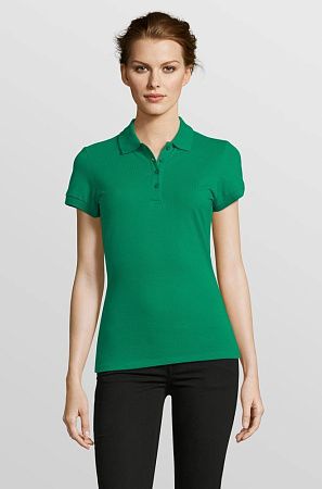 Рубашка поло женская People 210, ярко-зеленая, размер XL