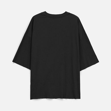 Футболка унисекс оверсайз T1, черная, размер XS/S