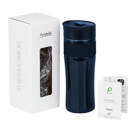 Термокружка вакуумная Поло (Polo), синяя