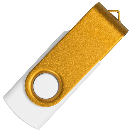 Флеш накопитель USB 2.0 Twister Сolor Mix 16GB, пластик Софт Тач/металл, белый/желтый