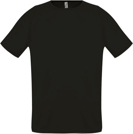 Футболка унисекс Sporty 140, черная, размер XXS