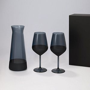 Подарочный набор декантер + 2 бокала для вина Блэк Эдишн (Black Edition) в черной коробке
