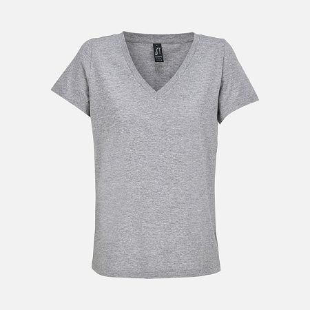 Футболка женская Regent Women с V-образным вырезом, серый меланж, размер M