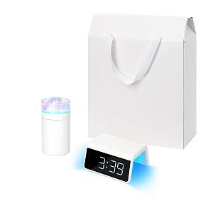 Подарочный набор Кристалл, Флейм (Crystal, Flame), белый (увлажнитель воздуха, зарядное устройство)