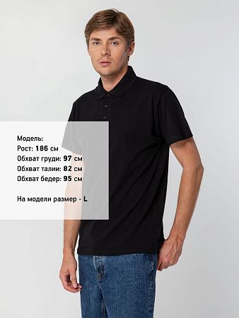 Рубашка поло мужская Spring 210, черная, размер 4XL
