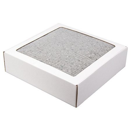 Плед акриловый Super Soft Care размер 120*160 см, темно- серый, плотность 550гр/м2, в подарочной белой крафтовой коробке с окошком