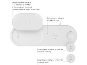 Набор из зарядной станции 4-в-1 и внешнего аккумулятора «NEO DeskStation Pro», 8000 мАч, цвет: белый