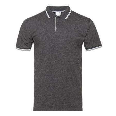 Рубашка поло унисекс STAN хлопок/эластан 200, 05, Серый меланж с контрастом,  (501)  (46/S)