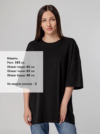 Футболка унисекс оверсайз Crosstown, черная, размер M