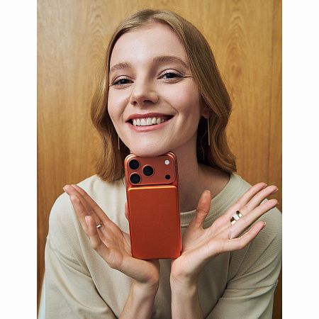 Внешний аккумулятор Атлантис (Atlantis) PD 5000mAh с функцией беспроводной зарядки 15W, оранжевый