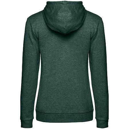 Толстовка с капюшоном женская Hoodie, темно-зеленый меланж, размер XS
