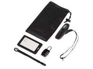 Набор для путешествия : весы, замок, бирка «World», цвет: черный