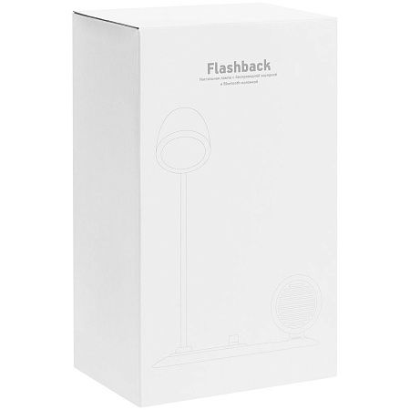 Лампа с колонкой и беспроводной зарядкой Flashback, белая