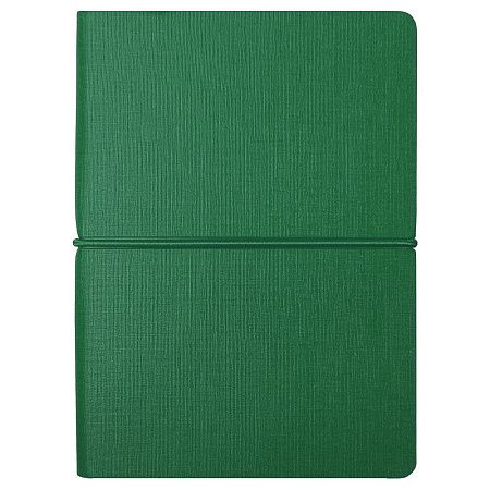 Блокнот А6 Van Diemen, со стикерами, в гибкой обложке c резинкой в линейку, зеленый