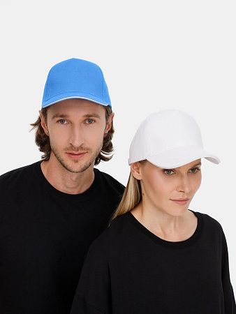 Бейсболка Classic 2.0, синяя с белым кантом