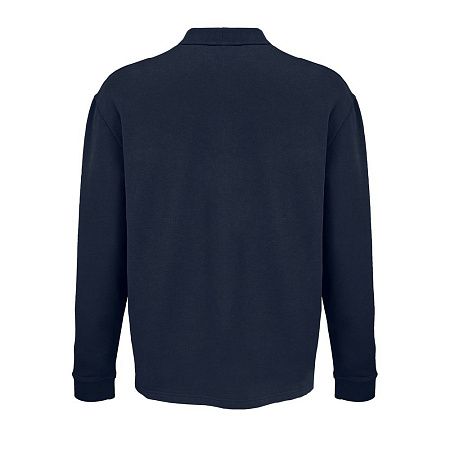 Рубашка поло оверсайз с длинным рукавом Heritage, темно-синяя, размер S
