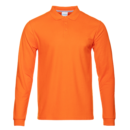 Рубашка поло унисекс STAN длинный рукав хлопок/полиэстер 185, 104S, Оранжевый,  (28/1)  (48/M)