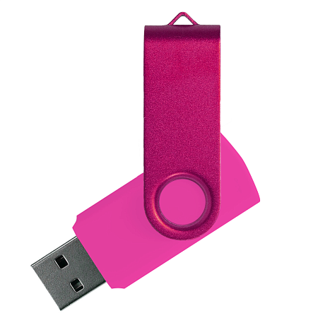 Флеш накопитель USB 2.0 Twister Assembly 16GB, пластик Софт Тач/металл, розовый/розовый