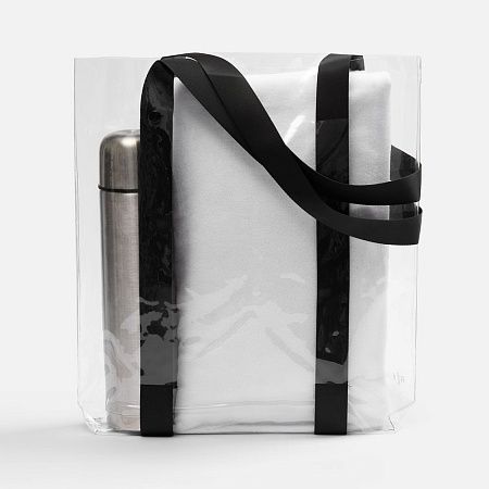Шопер Clear Fest, ver.2, прозрачный с черными ручками