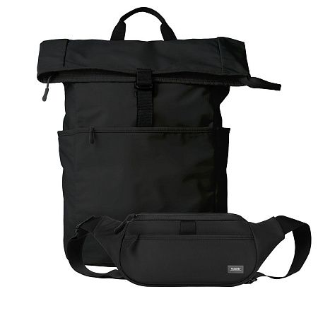 Подарочный набор Бостон (Boston) рюкзак + поясная сумка, черный