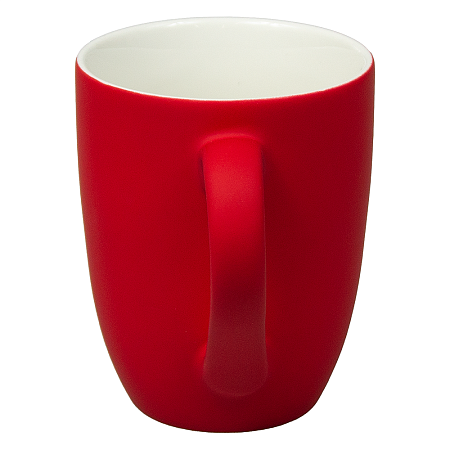 Кружка фарфоровая Casa Grande Tulip Soft софт тач, красная/белая, 350 мл
