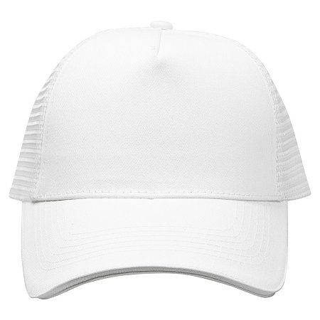 Кепка 5-панельная  Shefild  250 с сеткой, c белым сендвичем, белая