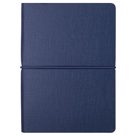 Блокнот А6 Van Diemen Print Sample, со стикерами, в гибкой обложке c резинкой в линейку, темно-синий