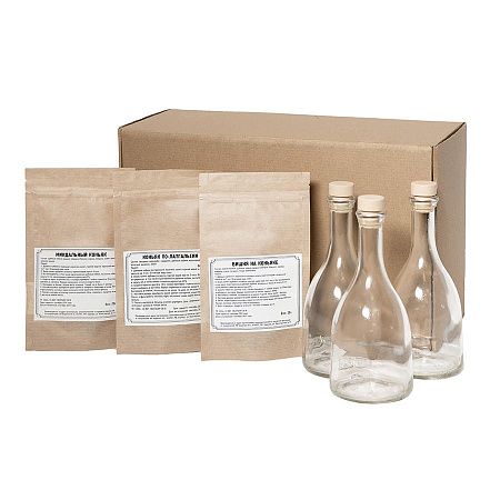 Набор  "Сам себе сомелье" для приготовления  авторских напитков Коньяк по-латгальски, Миндальный  коньяк, Вишня на коньяке