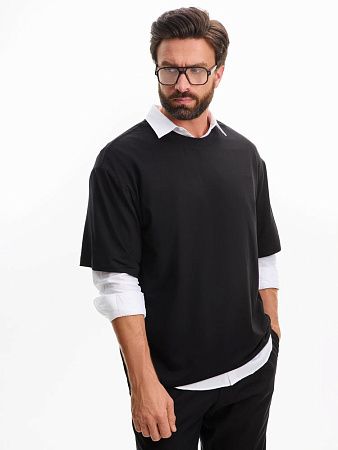 Футболка оверсайз унисекс Lavinia, черная, размер XS/S