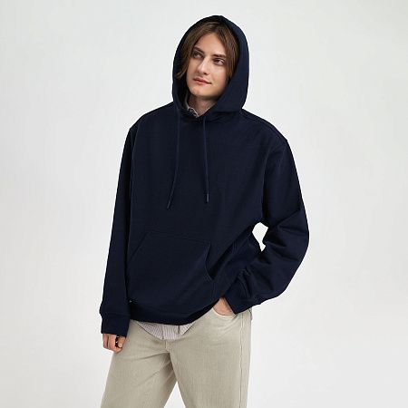 Худи релакс унисекс Адвенче (Adventure), темно-синий, размер M/L