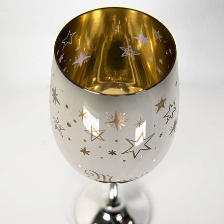 Бокалы для вина 2 штуки MOONSUN, золотой и серебяный, 22,5х24,8х11,9см, стекло