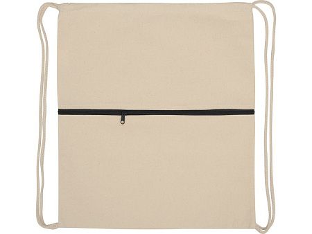 Рюкзак-мешок «Lark» из хлопка 180 г/м2 с цветной молнией