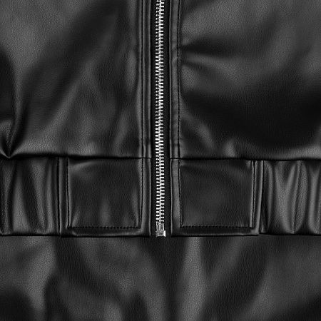 Бомбер из искусственной кожи Univer, черный, размер XS/S