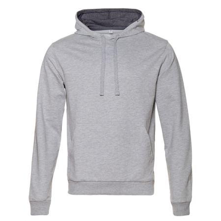 Худи унисекс STAN футер без начёса с контрастным капюшоном 260, 23, Серый меланж,  (50/60)  (50/L)